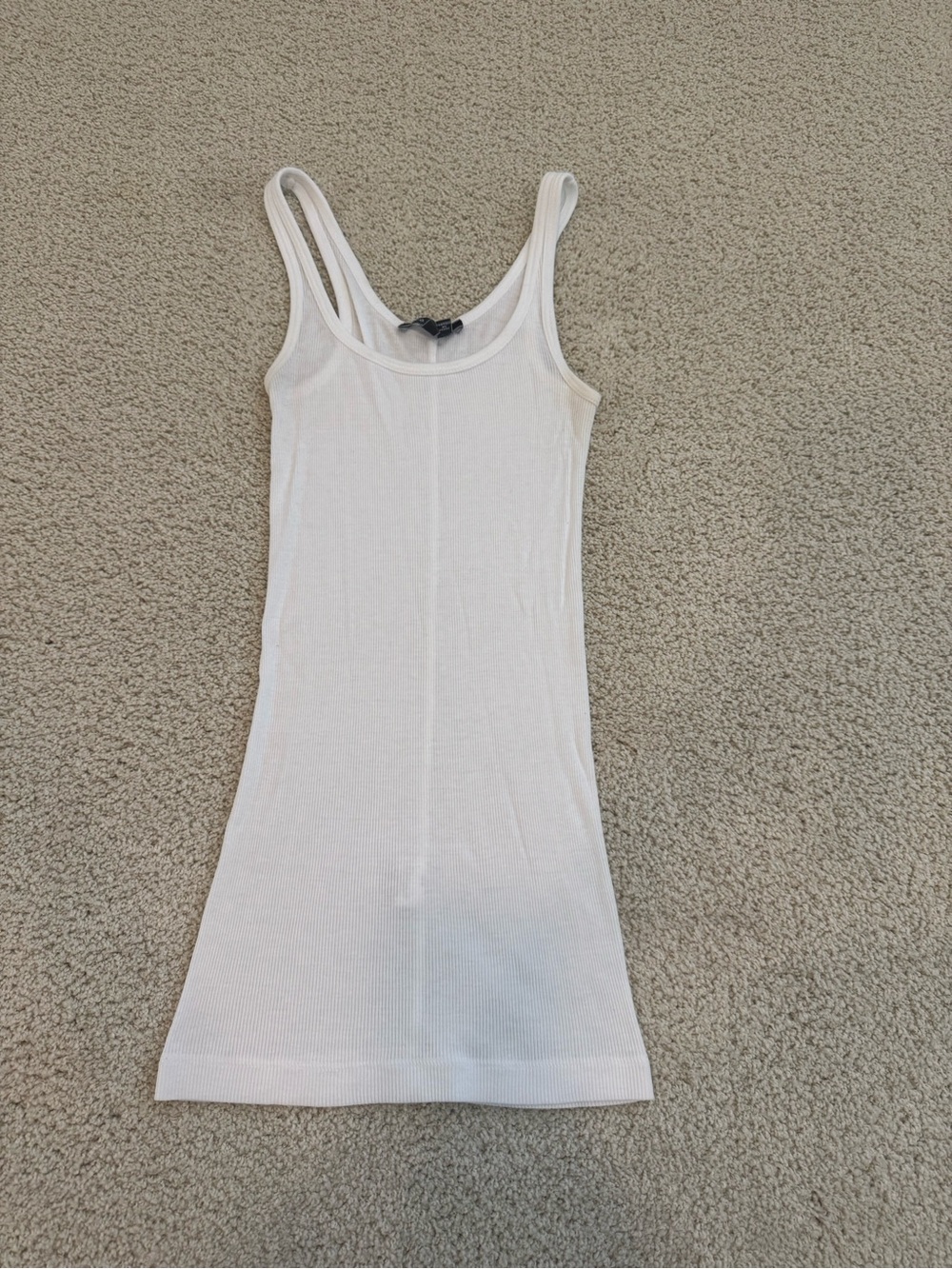 White Ribbed Tank Top Sleeveless Women's Top
